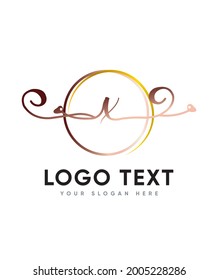 A chic, sophistication and elegance refined script letter type X logo template, Vector logo for business and company identity 