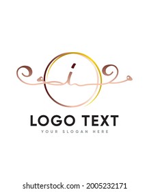 A chic, sophistication and elegance refined script letter type I logo template, Vector logo for business and company identity 