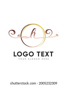 A chic, sophistication and elegance refined script letter type H logo template, Vector logo for business and company identity 