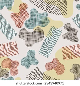Chic spotted striped textured seamless pattern. Vector illustration for print, fabric, cover, packaging, interior decor, blog decoration and other your projects.