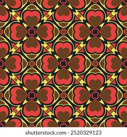 Chic stained glass art seamless pattern. Art forms are grouped and arranged in a specific order. Vector image for print, textile, packaging, interior design and your other projects.