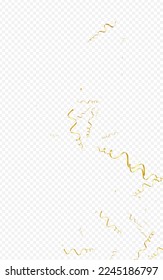 Chic Star Celebrate Vector Transparent Background. Paper Spiral Invitation. Serpentine Abstract Plant. Golden Carnival Template.