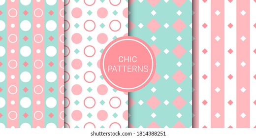Chic Style Patterns with Pastel Color in EPS 10. This Pattern can be used for Wallpaper, Pattern fills, web page background, packaging, banners, invitations, business cards & fabric print