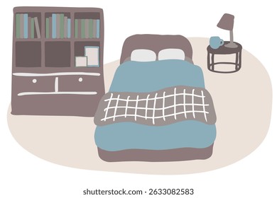 Chic and stylish bedroom illustration