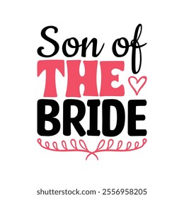 A chic and stylish bride T-shirt design featuring elegant text like "Bride" or "Mrs." in cursive or glittery fonts. Enhanced with subtle wedding-themed elements like a diamond ring, flowers, or a veil