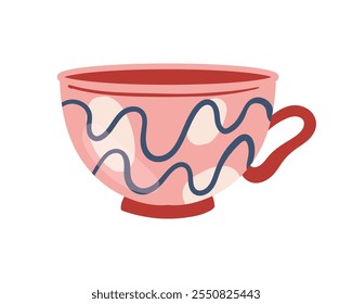 A chic and stylish tea cup featuring vibrant colorful patterns, perfect for enthusiastic tea lovers and avid collectors