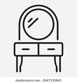 Icono de vanidad elegante y elegante en diseño de arte de línea elegante