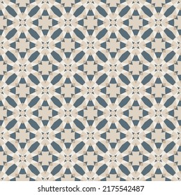 Chic tiled seamless pattern. Overlapping art forms, stripes, polygons, segments are grouped and arranged in a certain order. Vector. 