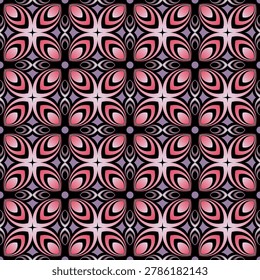 Chic tiled seamless pattern. Overlapping art forms, stripes, polygons, segments are grouped and arranged in a certain order. Vector. 
