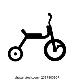 Chic Tricycle Icon: Elegant black line art for logos and creative applications, combining simplicity and sophistication.