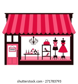 Chic Vector Illustration Girlyfeminine Shopfront Large Stock Vector ...