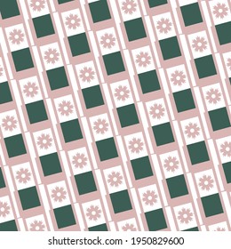 Chic vector seamless pattern. Pink, white, green color. Endless texture can be used for printing, fabric and paper.