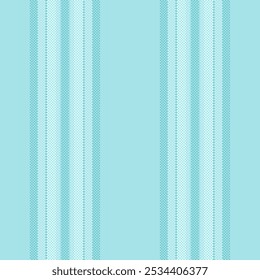 Chic vector stripe background, oriental fabric seamless vertical. Many texture lines textile pattern in light and cyan colors palette.