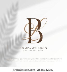 Chic Wedding Initials Logo ZB, BZ