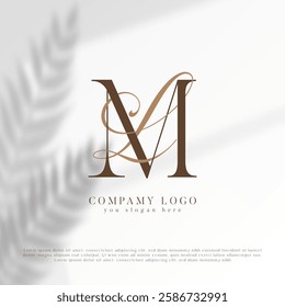 Chic Wedding Initials Logo ZM, MZ