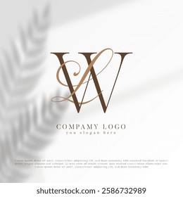 Chic Wedding Initials Logo ZW, WZ