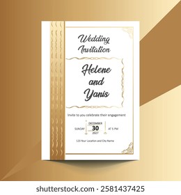 Chic wedding invitation template showcasing exquisite gold foil details, designed for a timeless and elegant occasion.