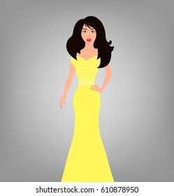 Chic woman graphic illustration