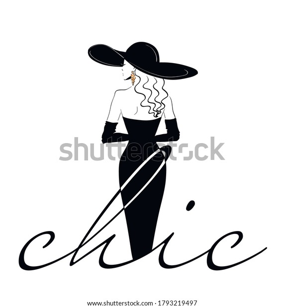 Chic woman logo\
template from back in hat