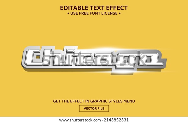 Chicago 3D editable text\
effect template