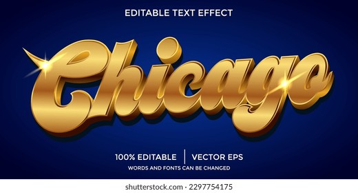  Chicago 3D Text Effect The golden luxury