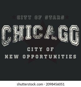 Chicago america vintage retro sport city slogan graphic vector design