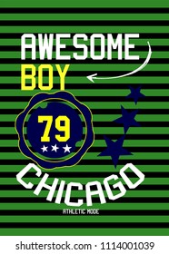 chicago awesome boy,t-shirt design