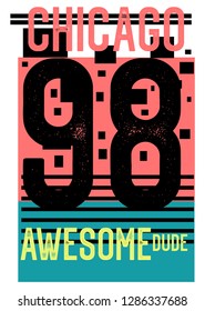 chicago awesome dude,t-shirt design