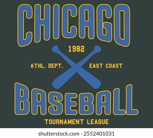 Chicago Baseball Tournament League Ath. Camiseta con eslogan de la costa este del departamento para hombres y mujeres