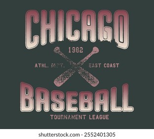 Chicago Baseball Tournament League Gradient Ath. Dept. East Coast slogan tee shirt for men and women -1