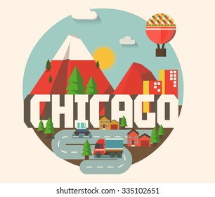 Chicago beautiful city in world. Vector illustration