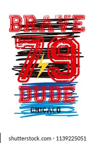 chicago brave dude,t-shirt design