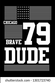 chicago brave dude,t-shirt design