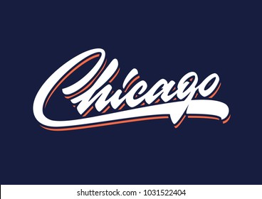 Chicago brush script vector lettering