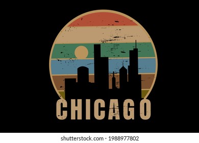 chicago city color orange cream and green