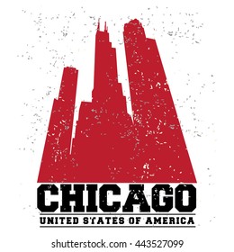 Chicago City concept. Logo. Label. T-shirt design. CH. Creative poster design.