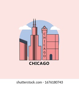 chicago city custom flat art