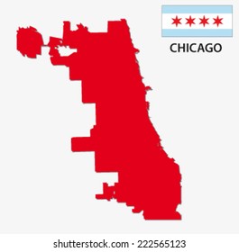 chicago city with flag