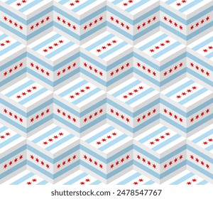 chicago city flag box pattern. vector illustration