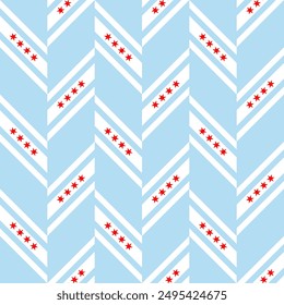 chicago city flag pattern chevron background. vector illustration