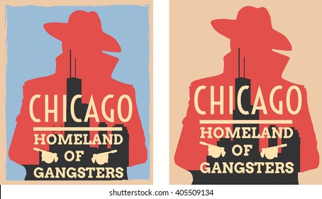 Chicago City Of Gangsters Retro Posters