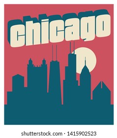 Chicago City Illinois vector skyline