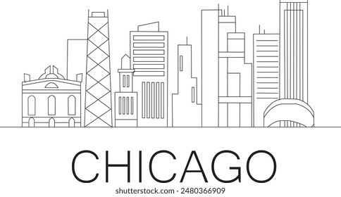 Chicago City Line Draw Free Vector
