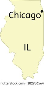 Chicago city location on Illinois map