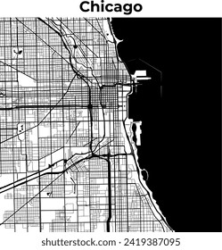 Chicago City Map, Cartography Map, Street Layout Map