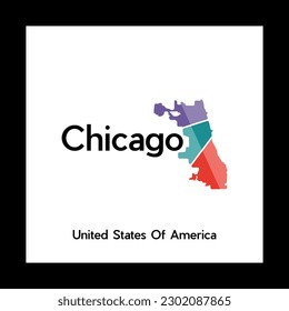 Chicago City Map Colorful Creative Logo