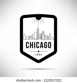 Chicago City Modern Skyline Vector Template