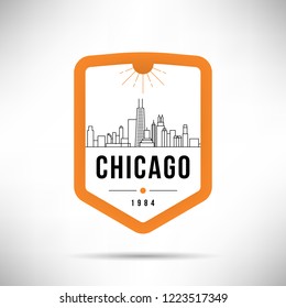 Chicago City Modern Skyline Vector Template