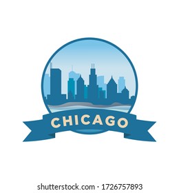 Chicago City Skyline badge design