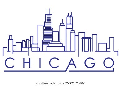 Chicago Chicago city skyline horizontal banner.eps 10